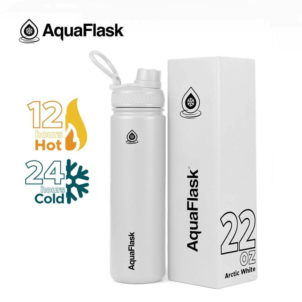 AquaFlask 22oz Wide Mouth with Spout Lid Vacuum Insulated Stainless Steel Drinking Water - Astrid & Rose