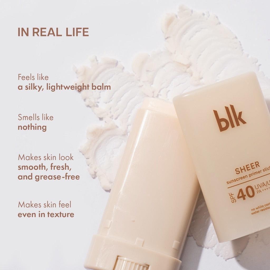 blk cosmetics universal sheer sunscreen primer stick SPF 40 UVA/UVB PA++++ - Astrid & Rose