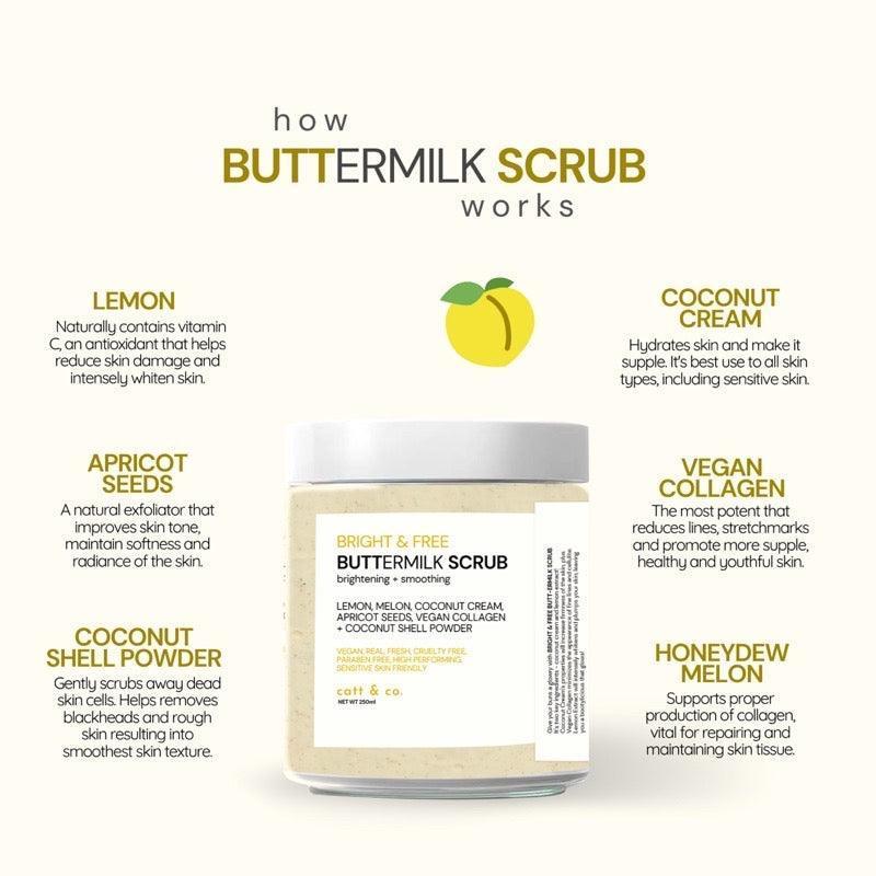 Catt & Co Bright & Free Buttermilk Scrub - Astrid & Rose