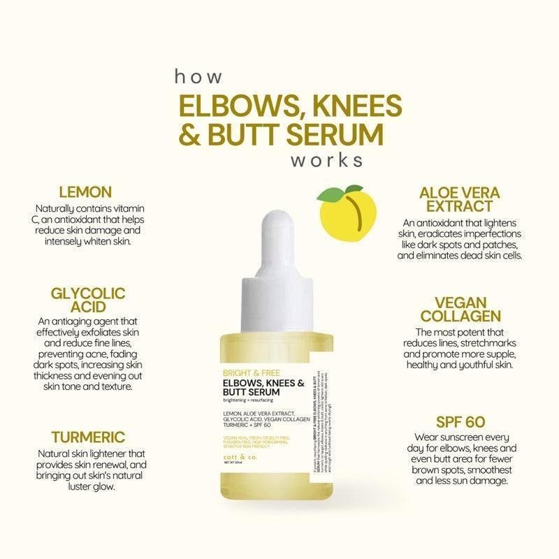 Catt & Co Bright & Free Elbows, Knees & Butt Serum 30ml - Astrid & Rose