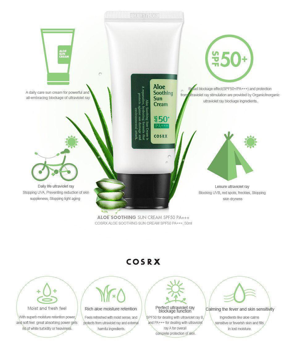 Cosrx Aloe Soothing Sun Cream SPF50+/ PA+++ - Astrid & Rose