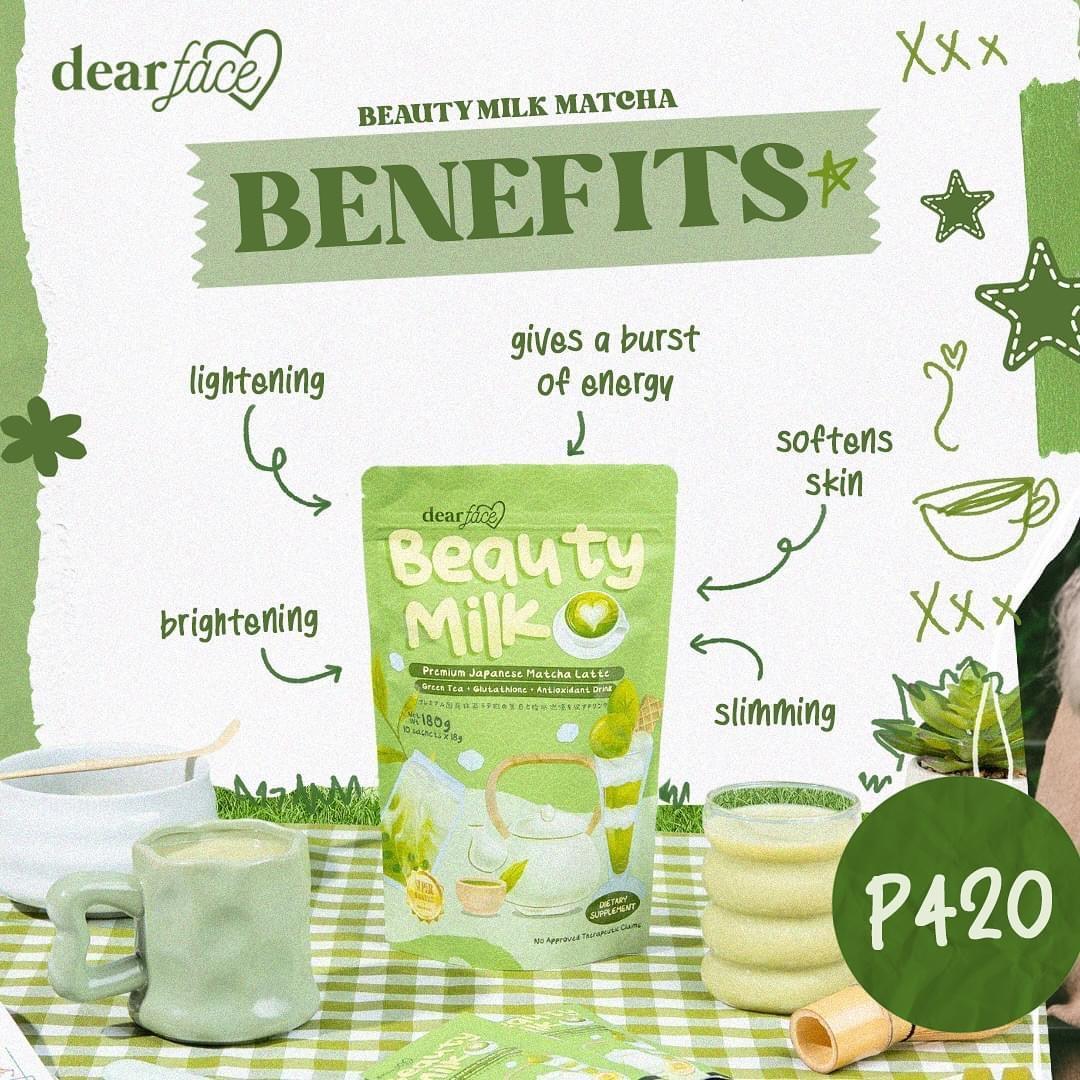 Dear Face Beauty Milk Premium Japanese Matcha Latte Drink - Astrid & Rose