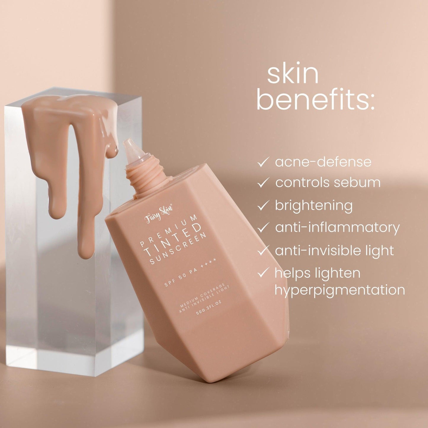 Fairy Skin Premium Tinted Sunscreen SPF50 PA++++ - Astrid & Rose