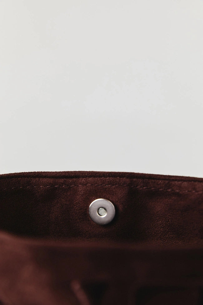 Gentlewoman Ballerina Suede Bag in Dark Brown - Astrid & Rose