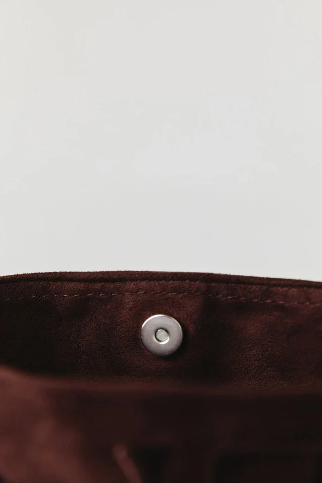 Gentlewoman Ballerina Suede Bag in Dark Brown - Astrid & Rose