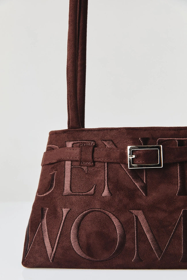 Gentlewoman Ballerina Suede Bag in Dark Brown - Astrid & Rose