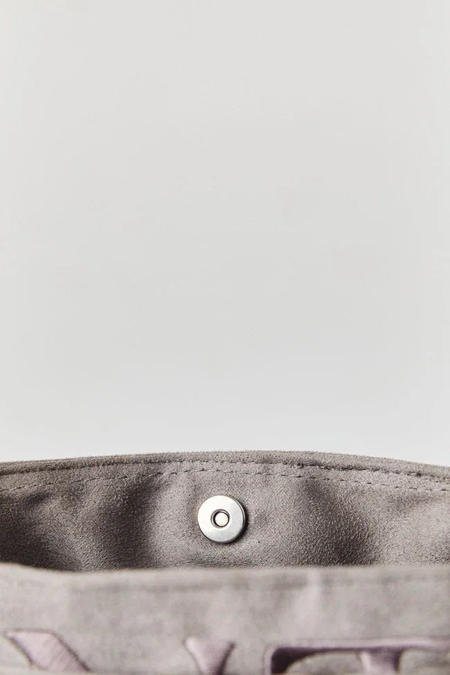 Gentlewoman Ballerina Suede Bag in Grey - Astrid & Rose