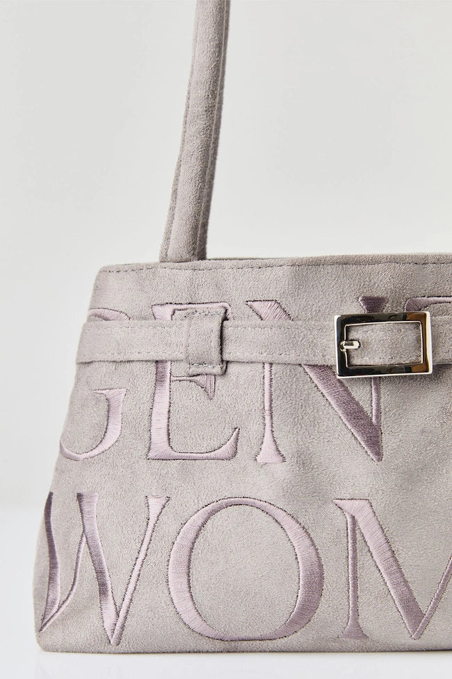 Gentlewoman Ballerina Suede Bag in Grey - Astrid & Rose
