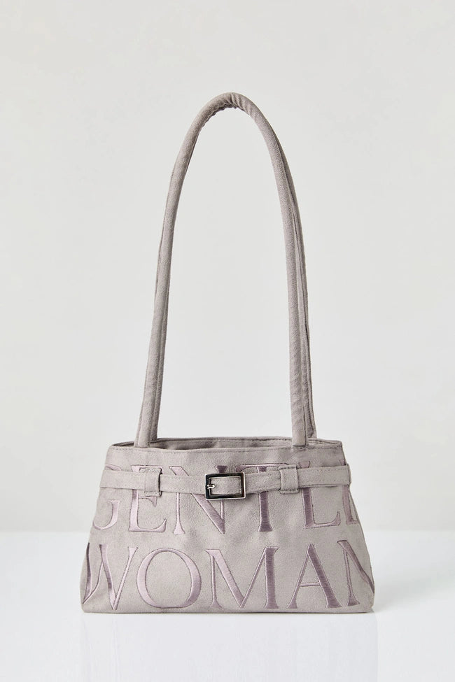 Gentlewoman Ballerina Suede Bag in Grey - Astrid & Rose