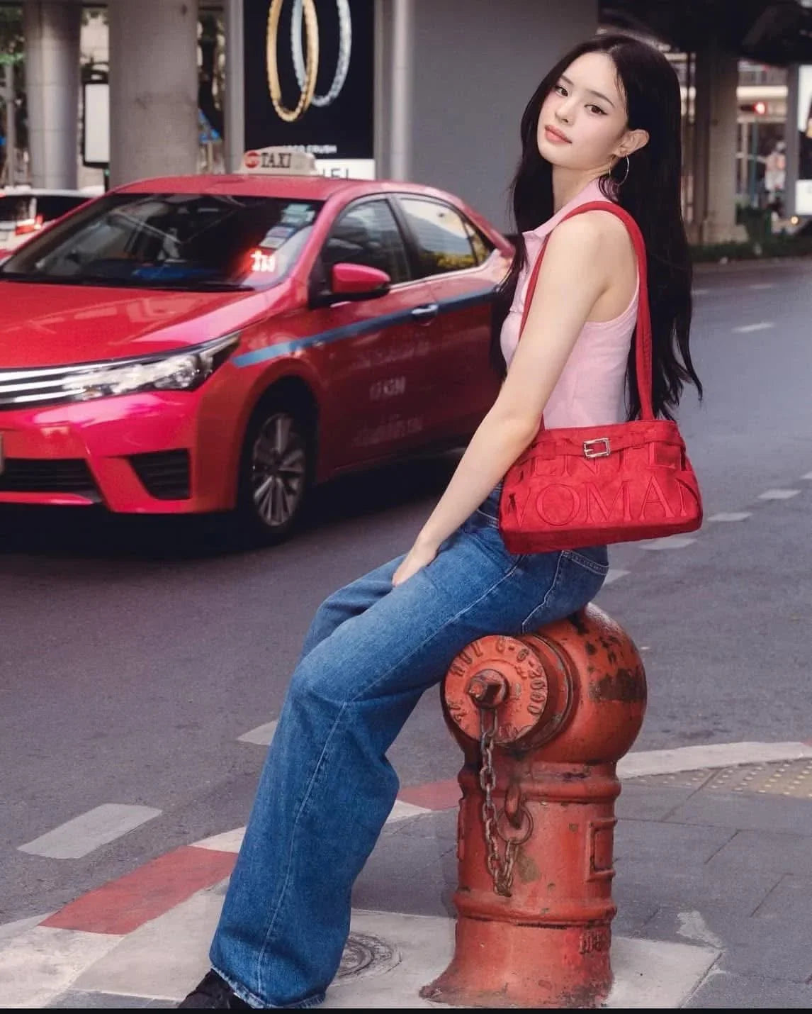 Gentlewoman Ballerina Suede Bag in Red - Astrid & Rose