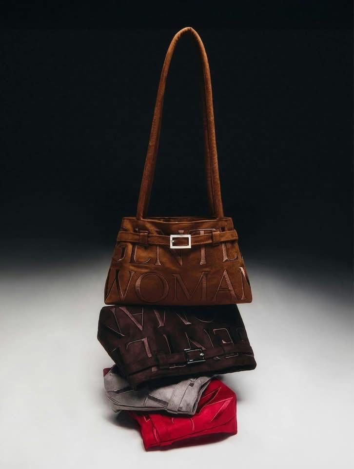 Gentlewoman Ballerina Suede Bag in Red - Astrid & Rose