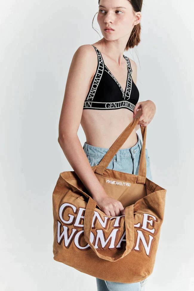 Gentlewoman Corduroy Tote in Brown - Astrid & Rose