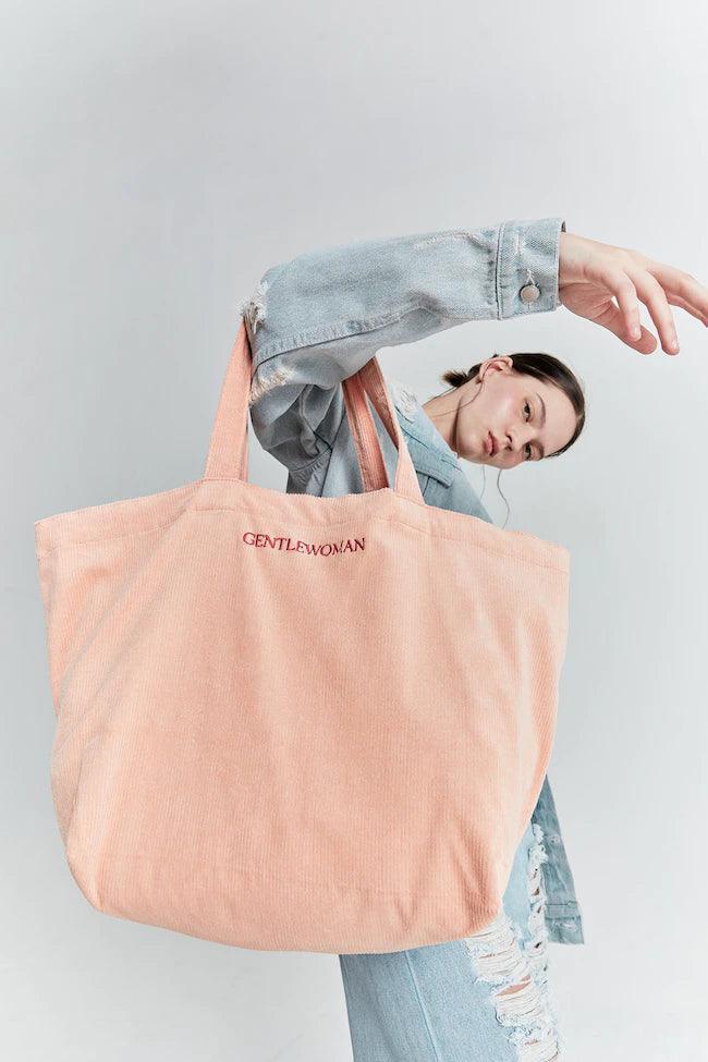 Gentlewoman Corduroy Tote in Pink - Astrid & Rose