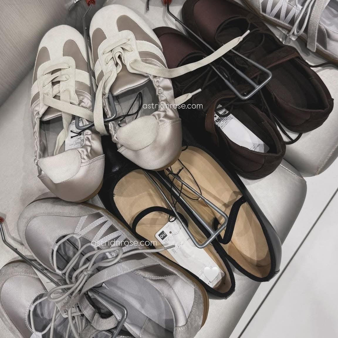 GU Lace Up Ballet Sneakers in Gray