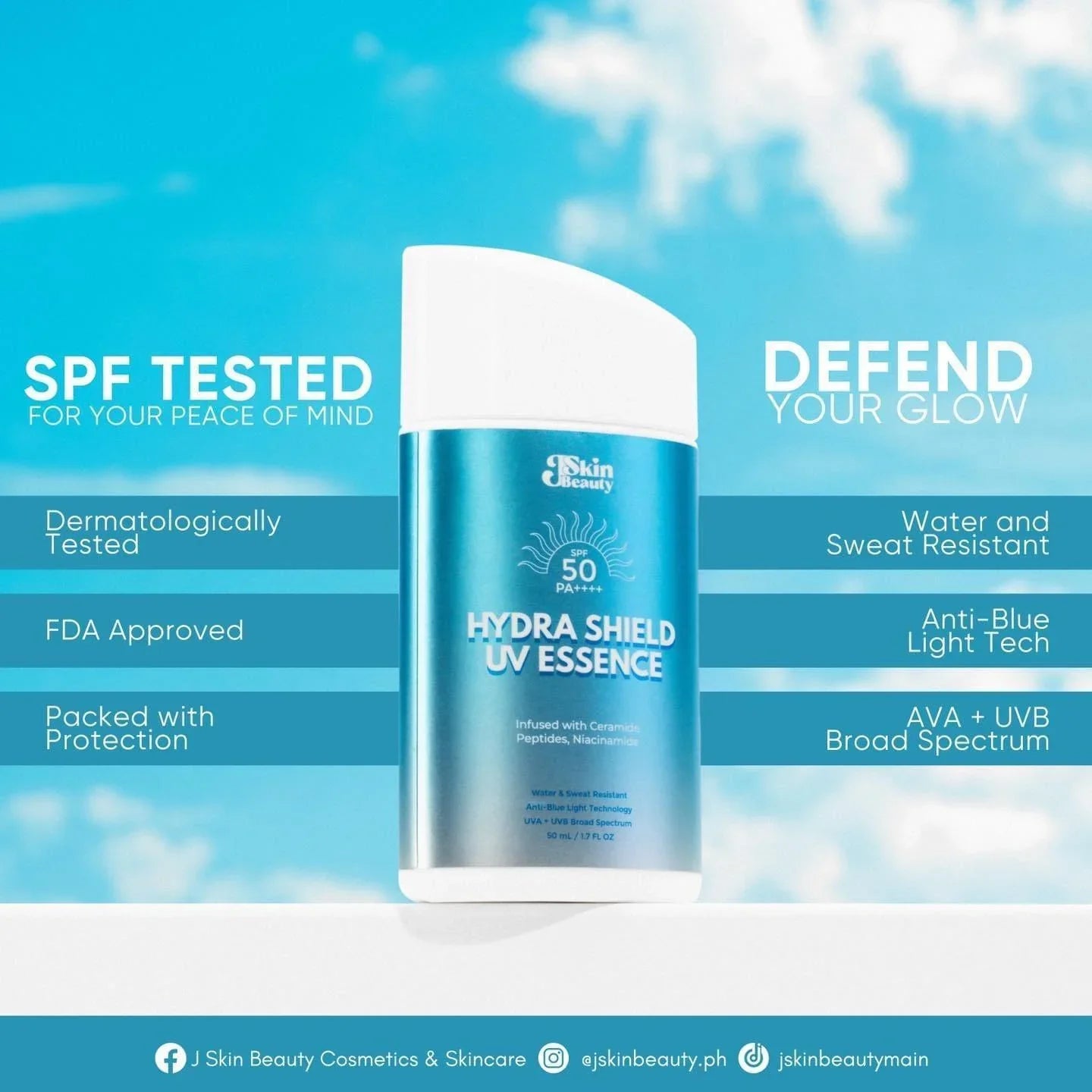 Hydra Shield UV Essence by JSkin Beauty SPF50 PA++++ - Astrid & Rose