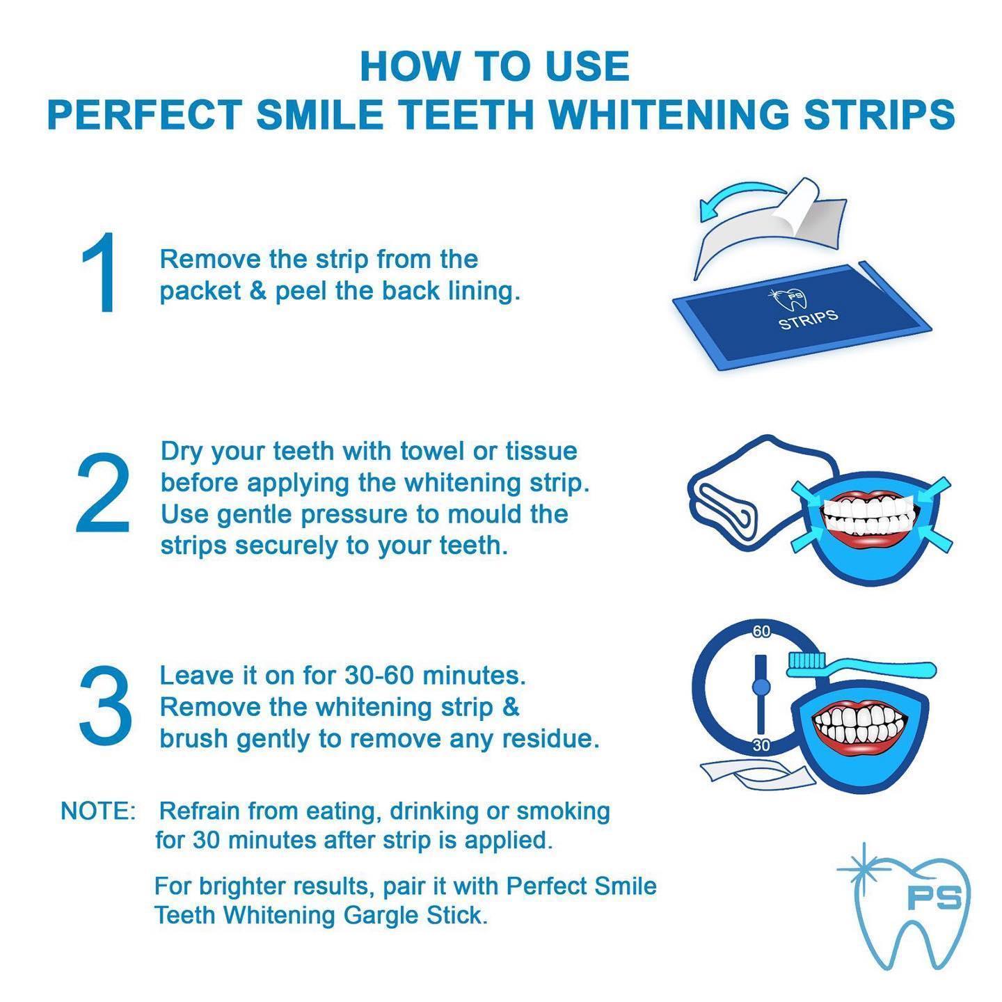 Perfect Smile Teeth Whitening Strips 8pcs - Astrid & Rose