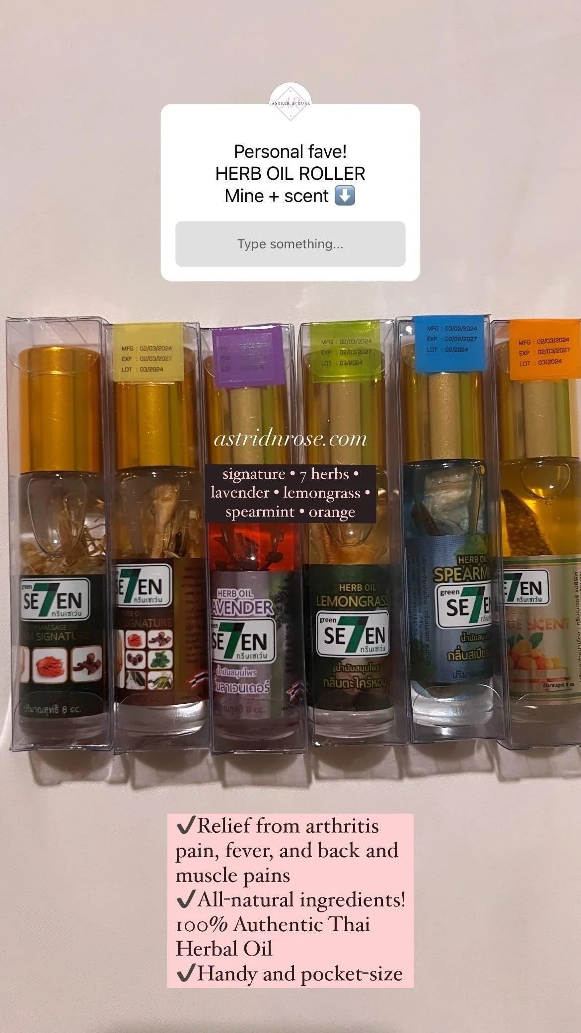 Seven Herbal Oil Roller - Astrid & Rose