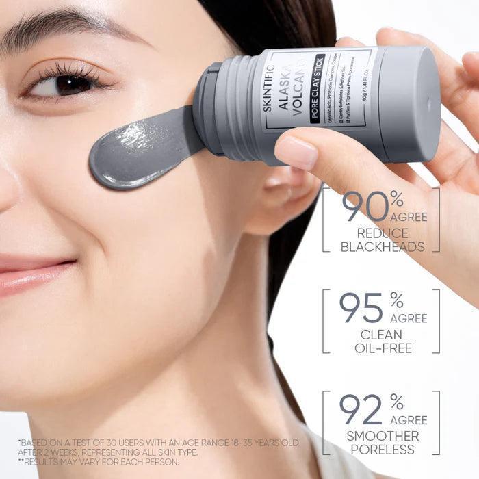 Skintific Alaska Volcano Reduce Blackheads Deep Pores Cleansing Clay Mask Stick 40g - Astrid & Rose
