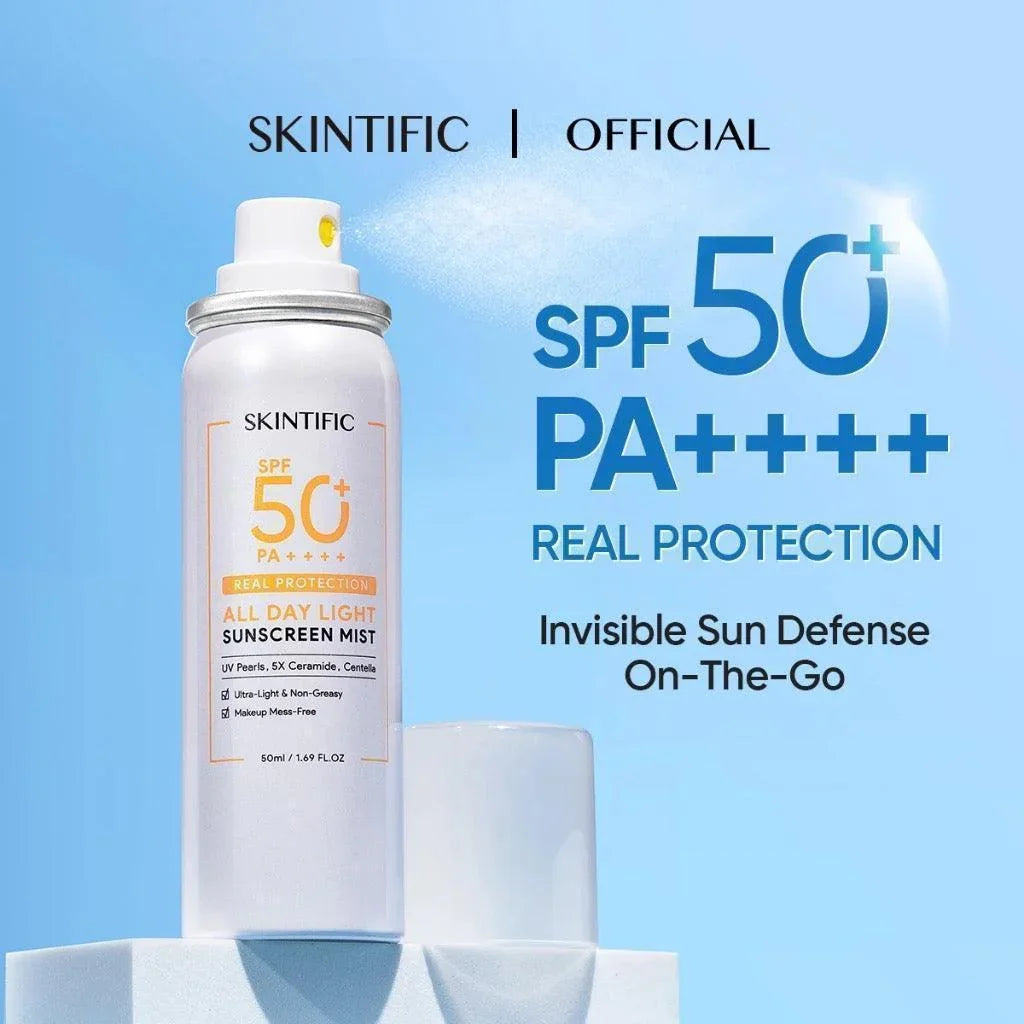 Skintific All Day Light Sunscreen Mist SPF50 PA++++ Sunscreen 70ml - Astrid & Rose
