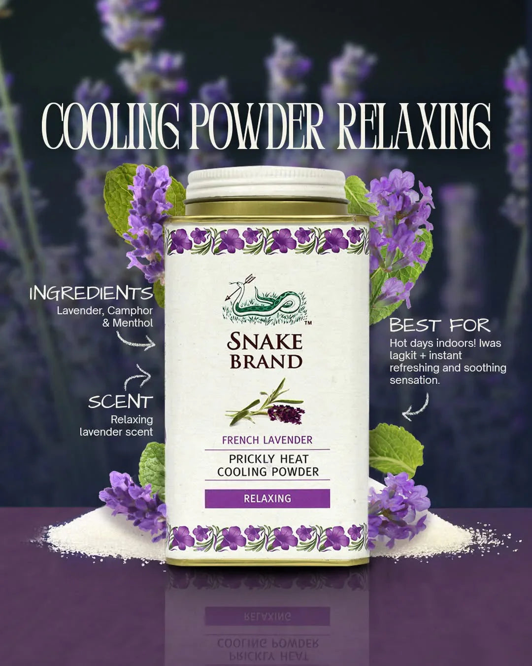 Snake Brand Cooling Powder 140g - Astrid & Rose