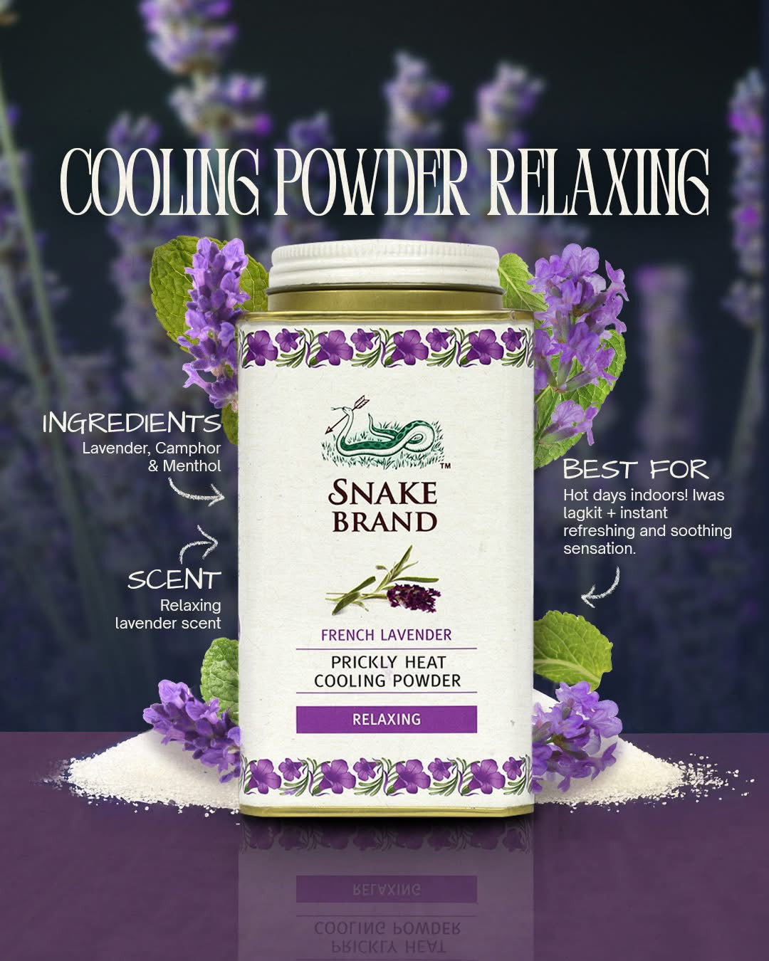 Snake Brand Cooling Powder 140g - Astrid & Rose