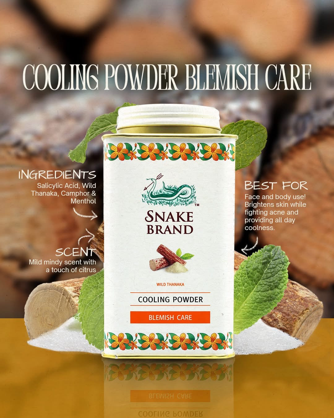 Snake Brand Cooling Powder 140g - Astrid & Rose