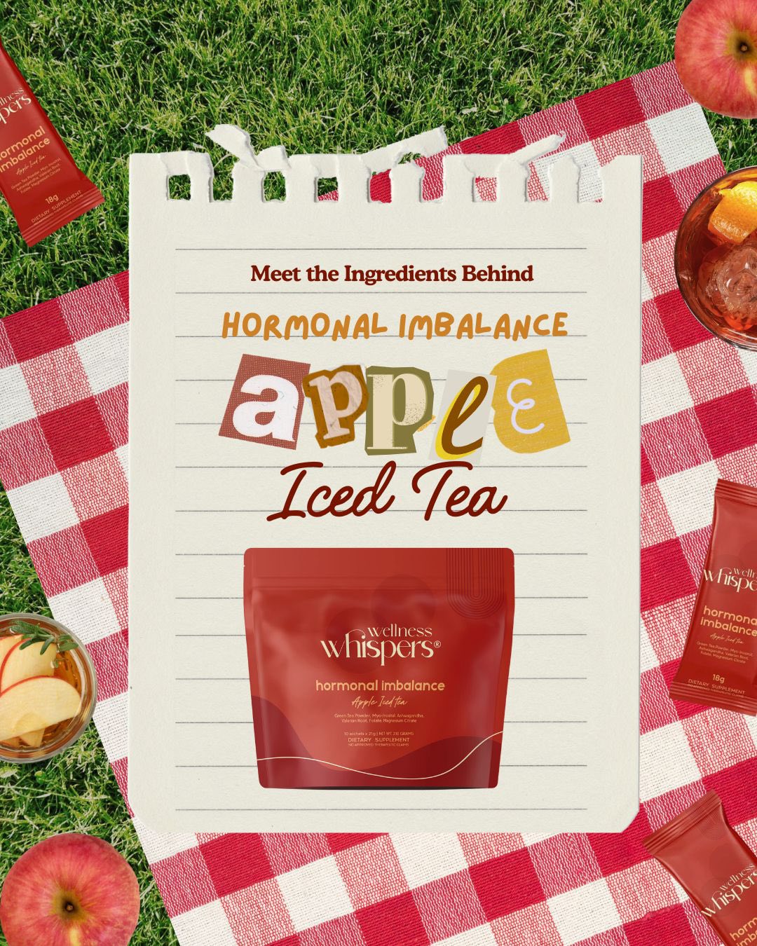 Wellness Whispers Hormonal Imbalance Apple Iced Tea - Astrid & Rose