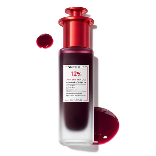 Skintific 12% AHA BHA PHA LHA Peeling Solution Serum