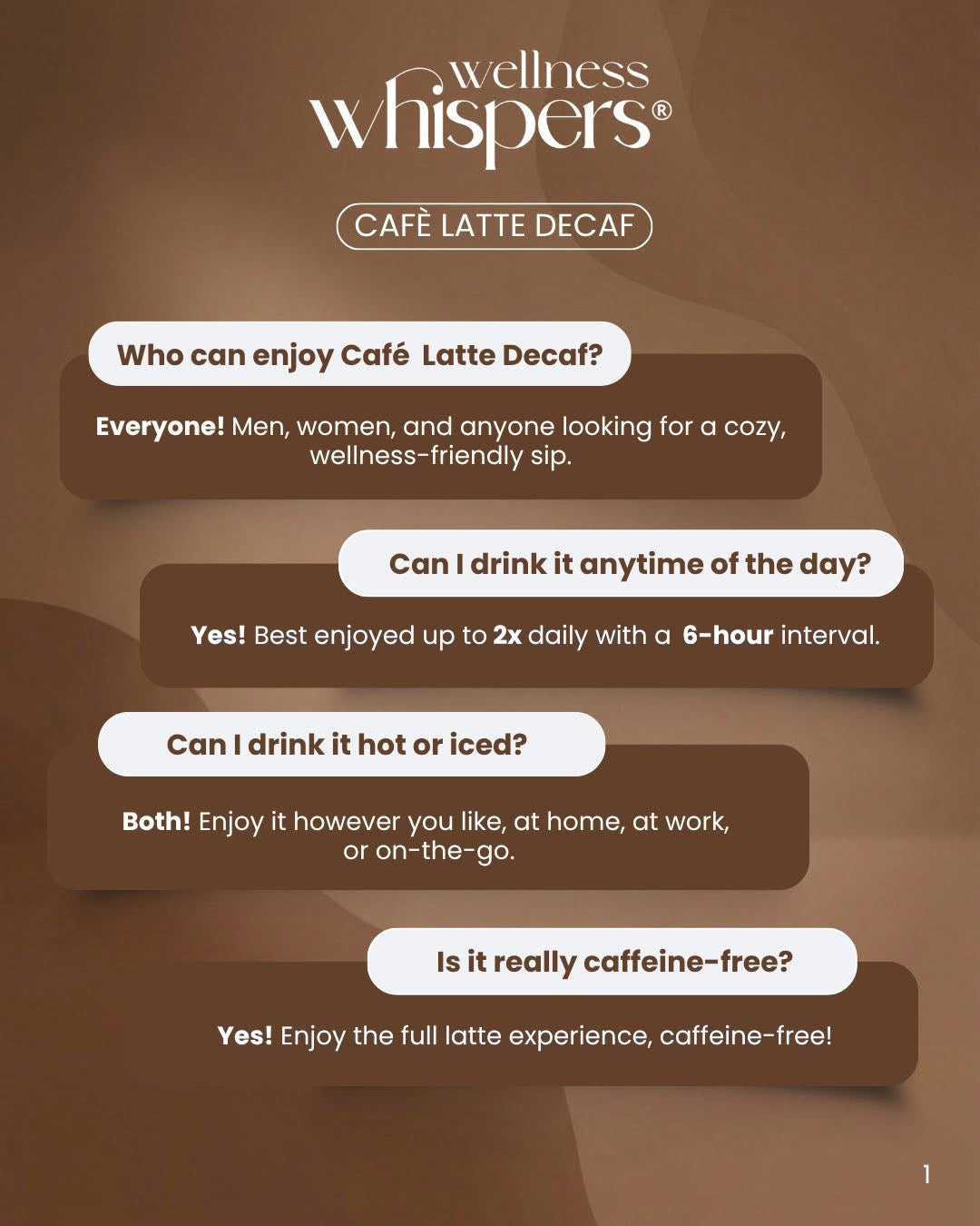 Wellness Whispers Café Latte Decaf