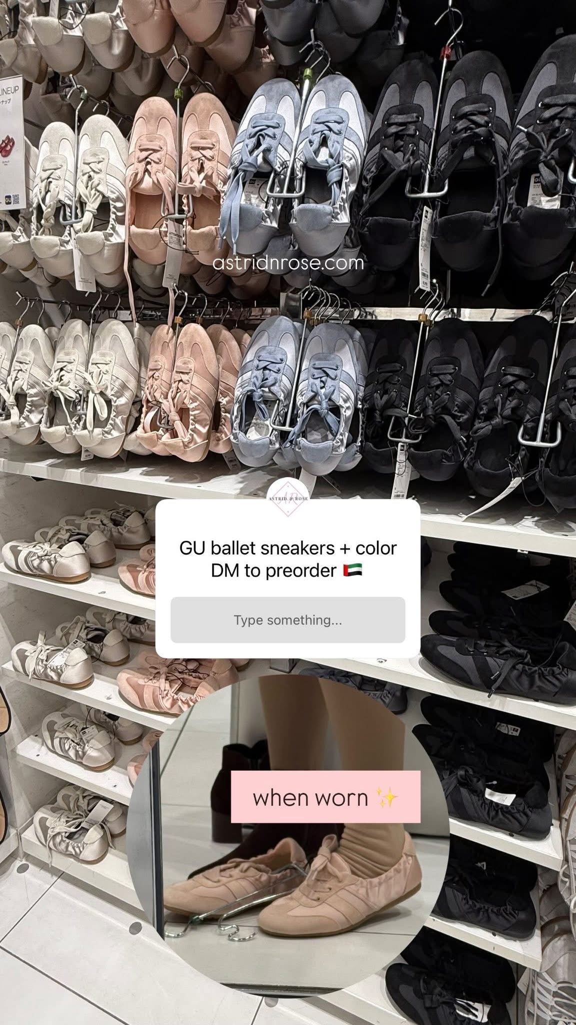GU Ballet Sneakers in Light Gray (PREORDER)
