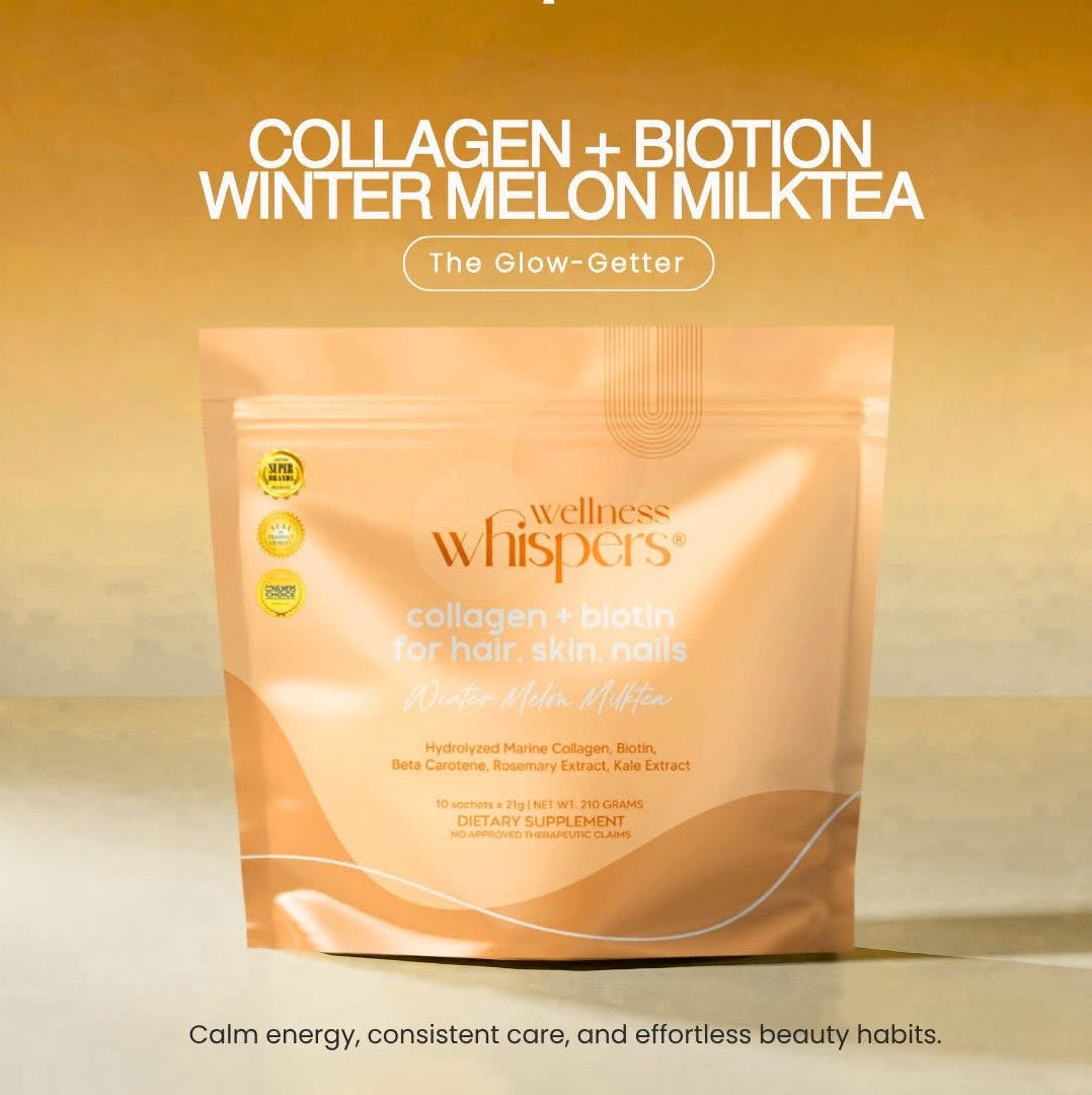 Wellness Whispers Collagen + Biotin Melon Milk tea