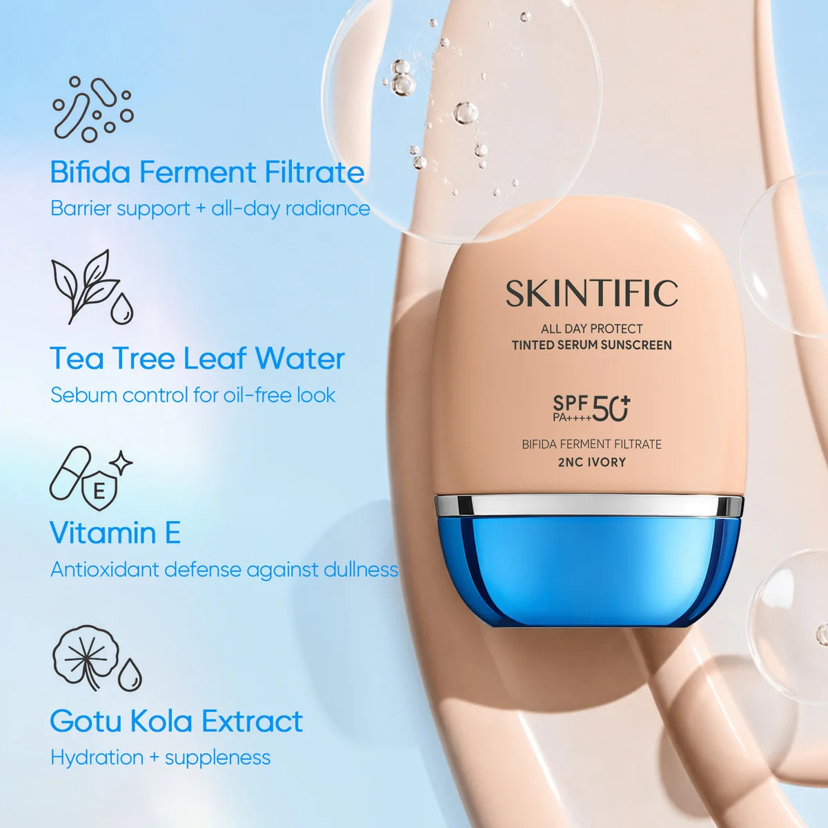 Skintific All Day Protect Tinted Serum Sunscreen SPF 50+ PA++++