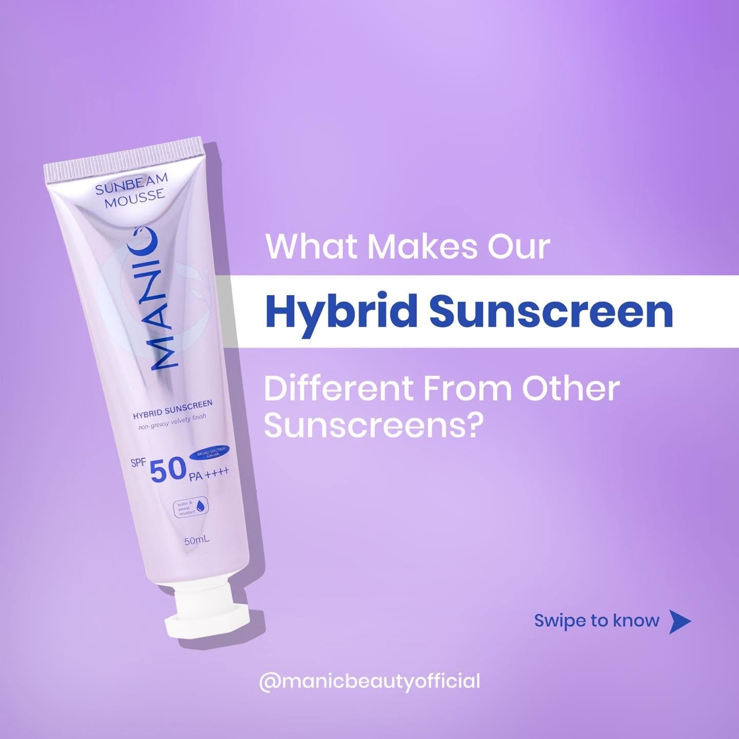 Manic Beauty Sunbeam Mousse Hybrid SPF50 PA++++ Sunscreen