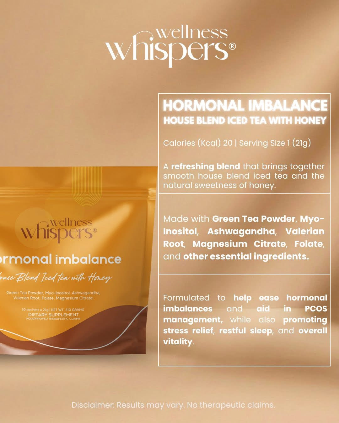 Wellness Whispers Hormonal Imbalance House Blend Iced Tea with Honey