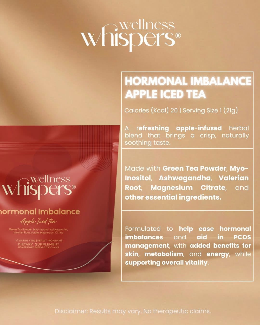 Wellness Whispers Hormonal Imbalance Apple Iced Tea