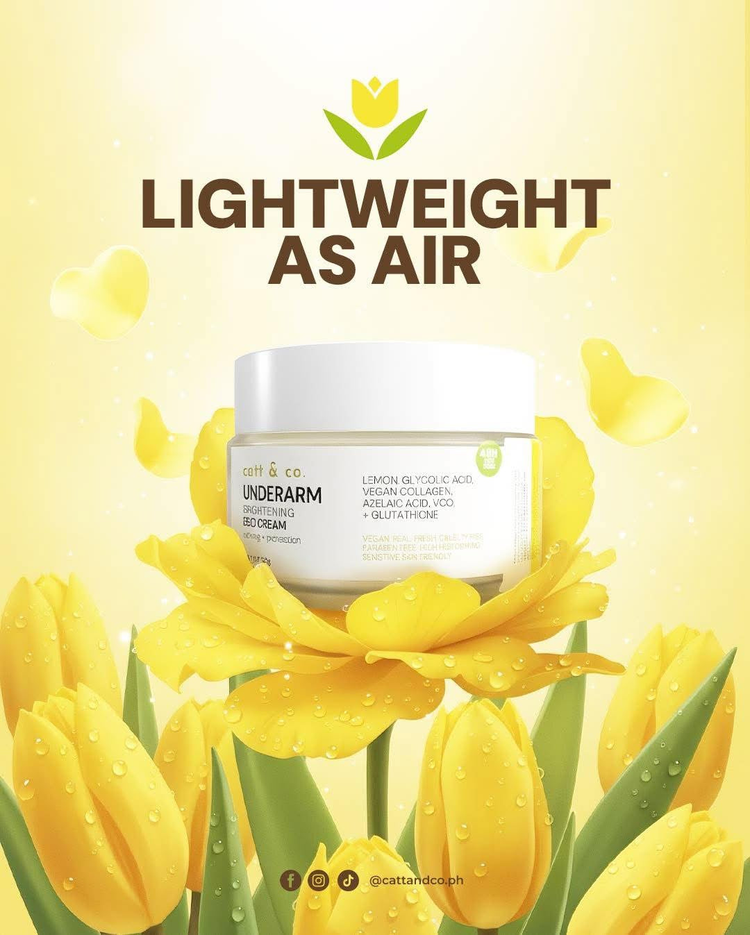 Catt & Co Bright & Free Underarm Cream 30g