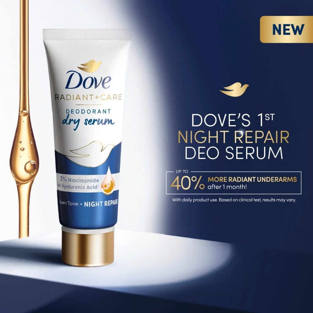 Dove Radiant + Care Deodorant Dry Serum 3% Niacinamide x4 Hyaluronic Acid