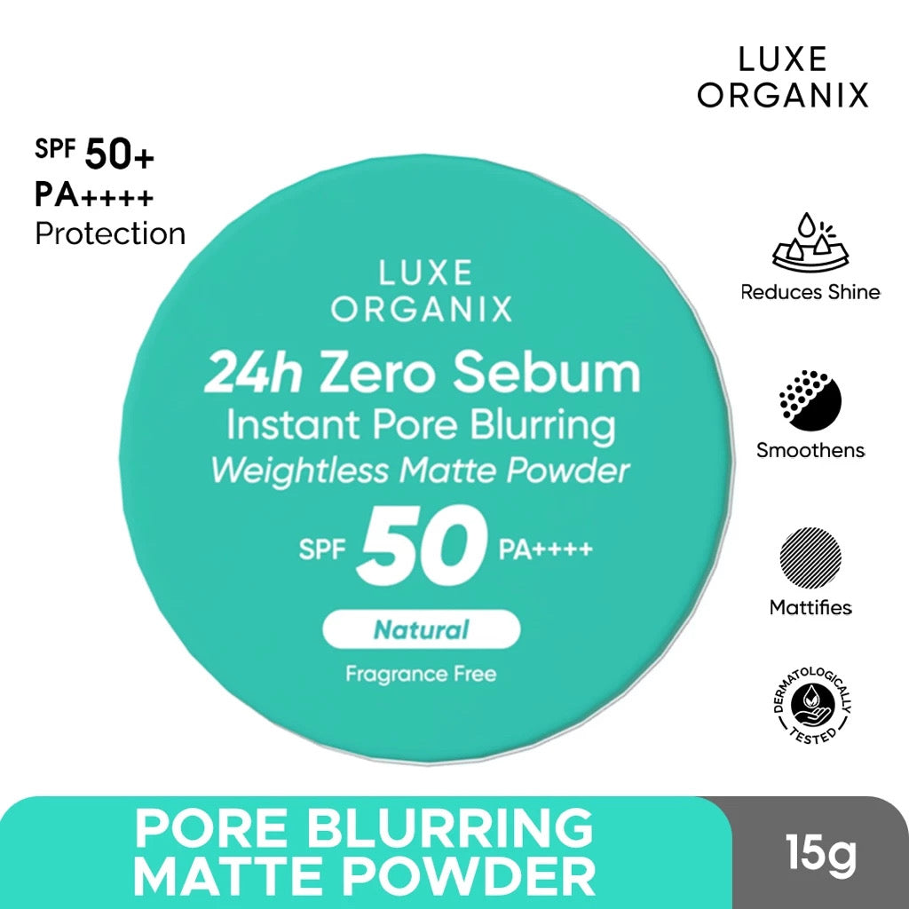 Luxe Organix 24H Zero Sebum Instant Pore Blurring Weightless Matte Powder SPF 50  PA++++