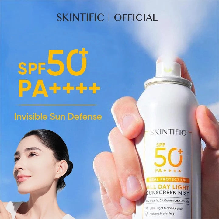 Skintific All Day Light Sunscreen Mist SPF50 PA++++ Sunscreen 50ml