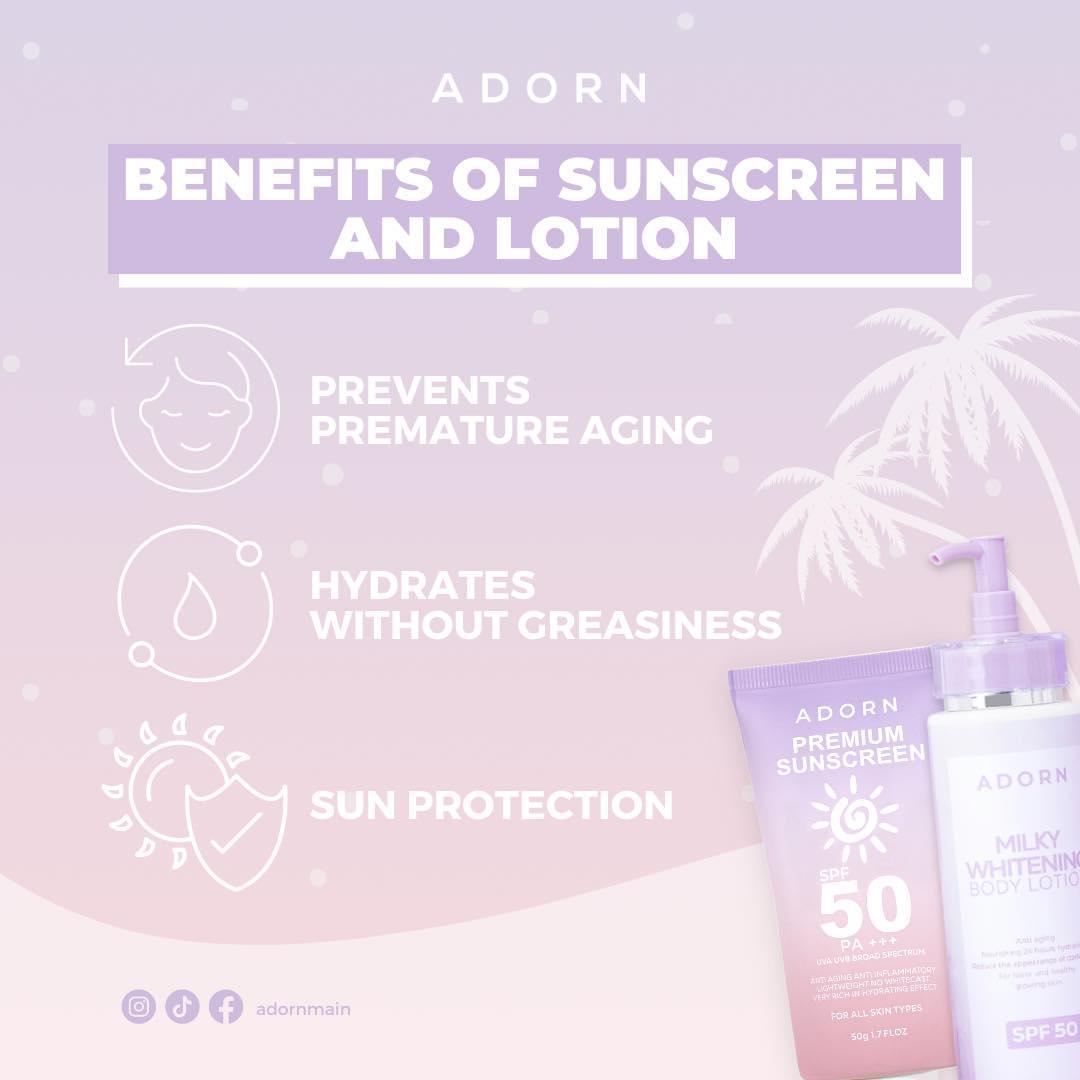 Adorn Premium Sunscreen Spf 50+++ 50g - Astrid & Rose