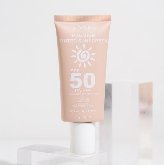 Adorn Premium Tinted Sunscreen Spf 50+++ 50g - Astrid & Rose