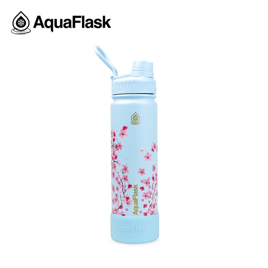 AquaFlask 22oz Sakura Wide Mouth with Spout Lid Vacuum Insulated Stainless Steel Drinking Water - Astrid & Rose