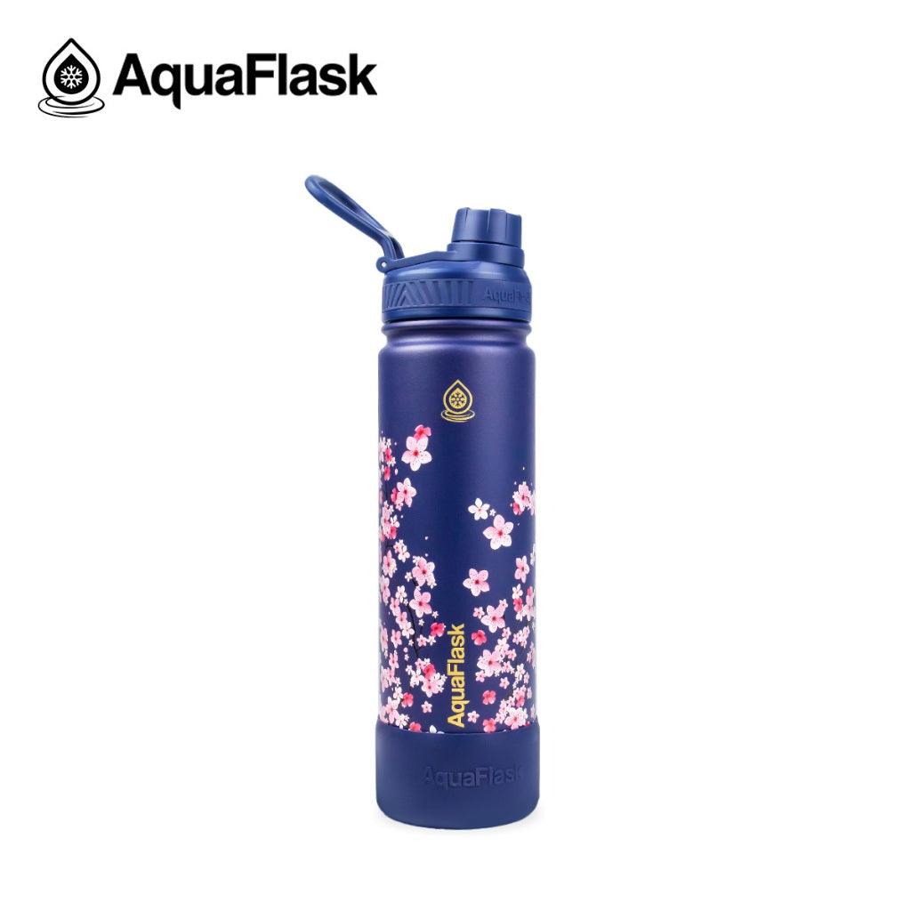 AquaFlask 22oz Sakura Wide Mouth with Spout Lid Vacuum Insulated Stainless Steel Drinking Water - Astrid & Rose