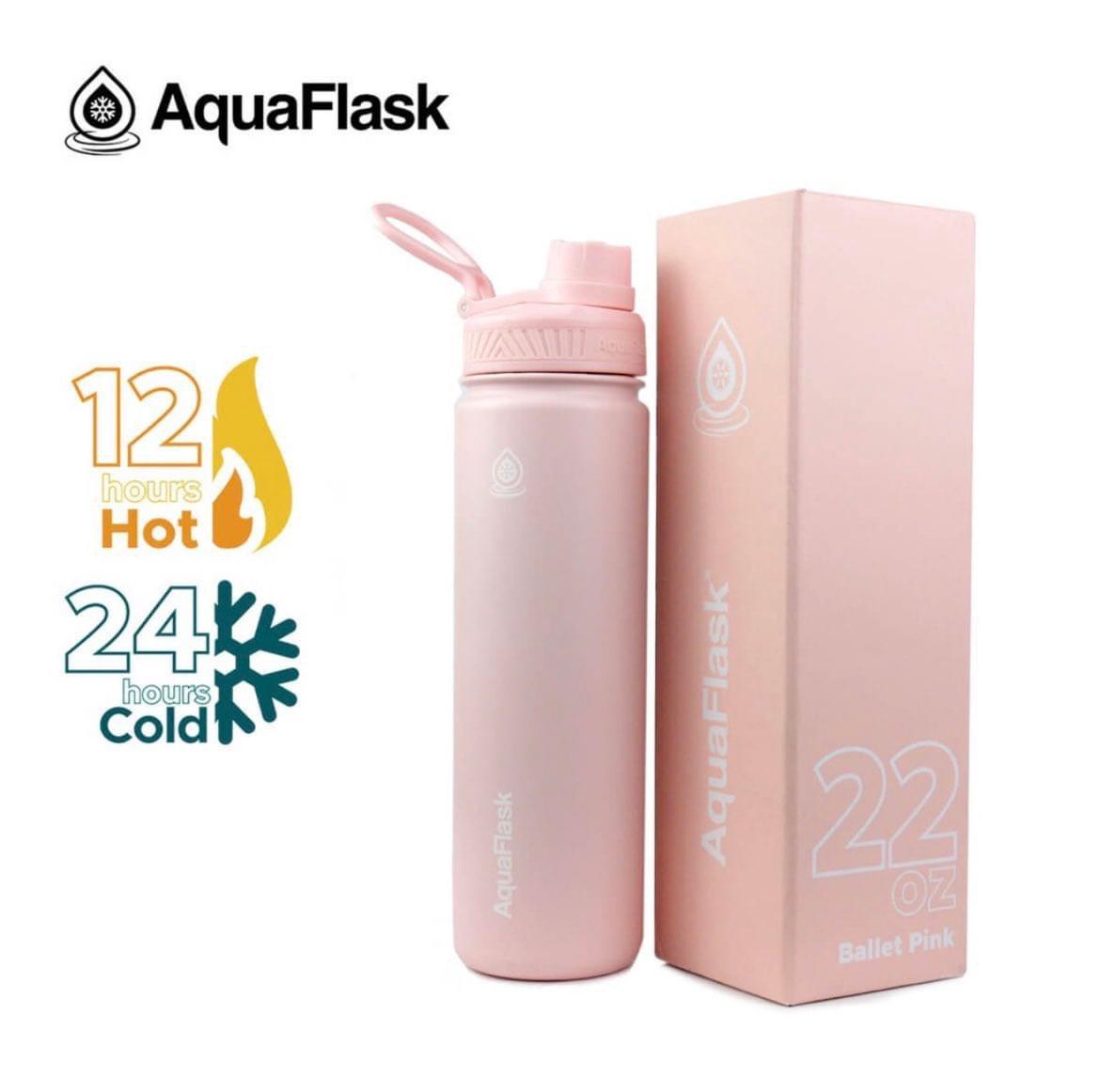 AquaFlask 22oz Wide Mouth with Spout Lid Vacuum Insulated Stainless Steel Drinking Water - Astrid & Rose