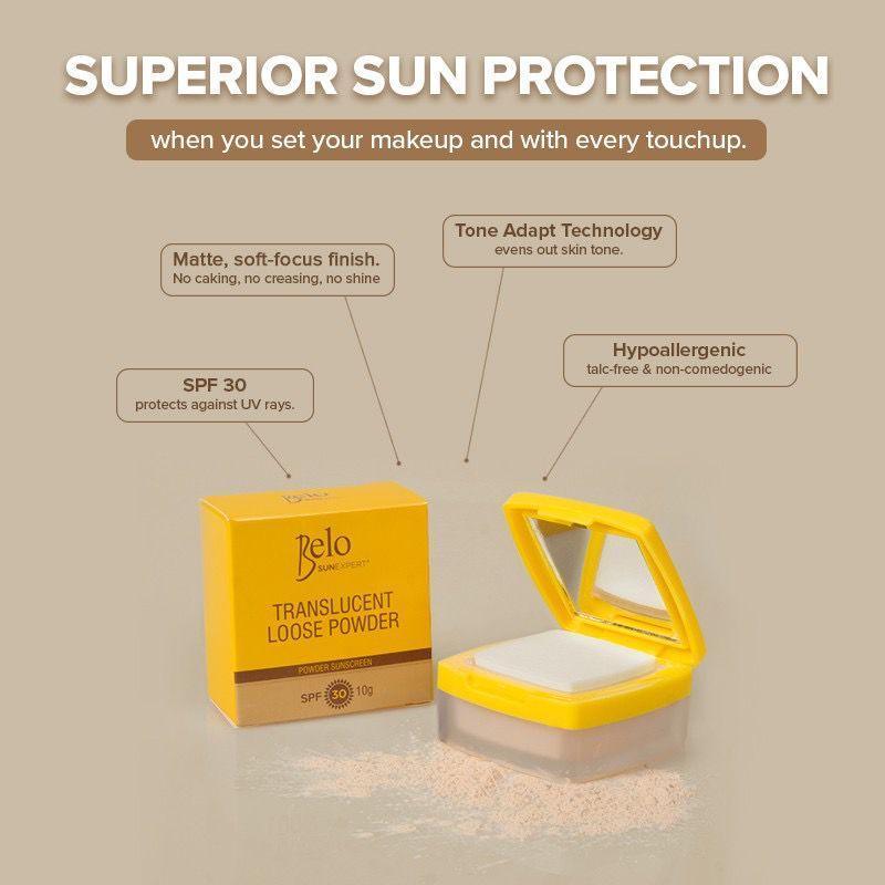 Belo SunExpert Translucent Loose Powder 10g + FREE Tinted Sunscreen 10mL - Astrid & Rose