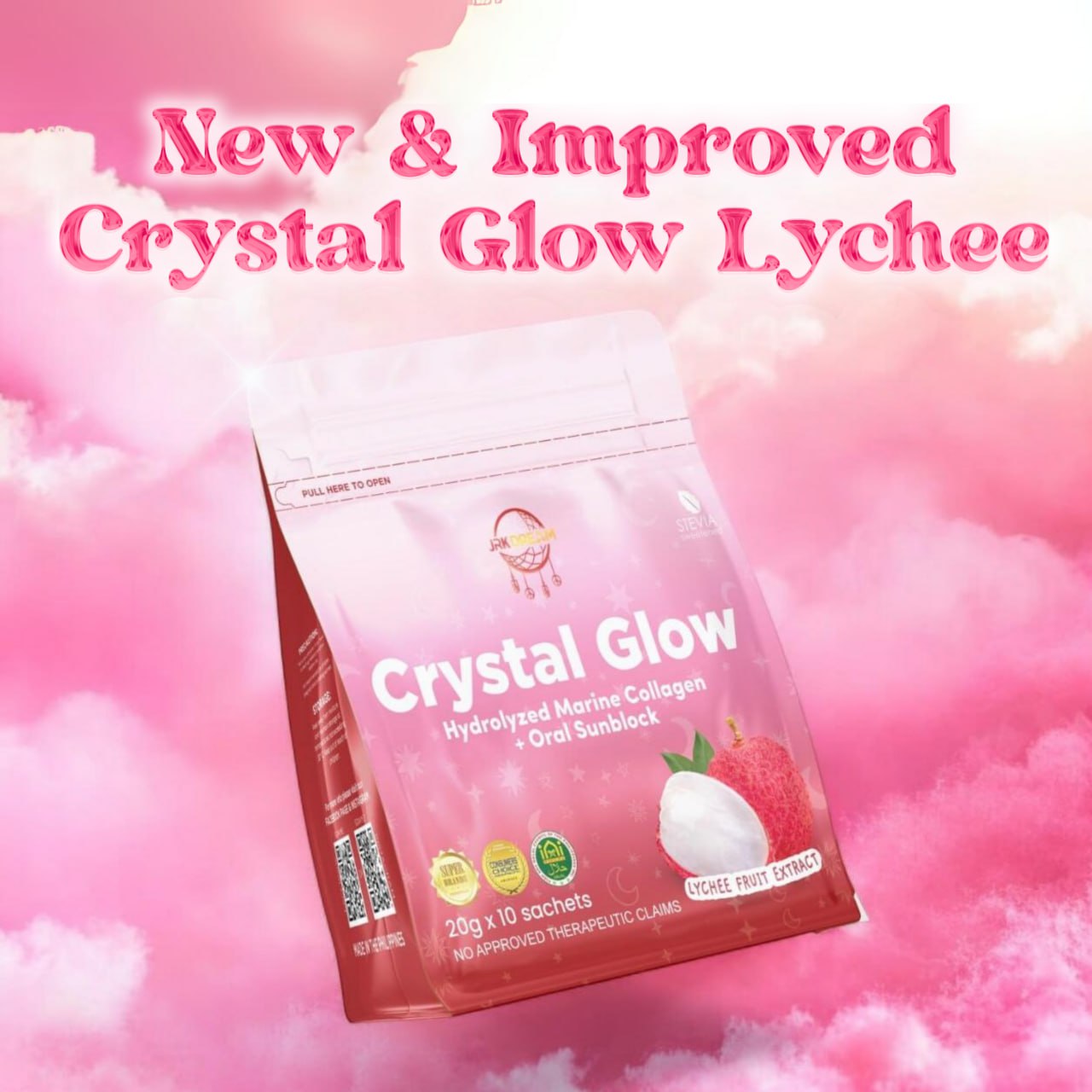 Crystal Glow Lychee - Collagen Drink 10 sachets - Astrid & Rose