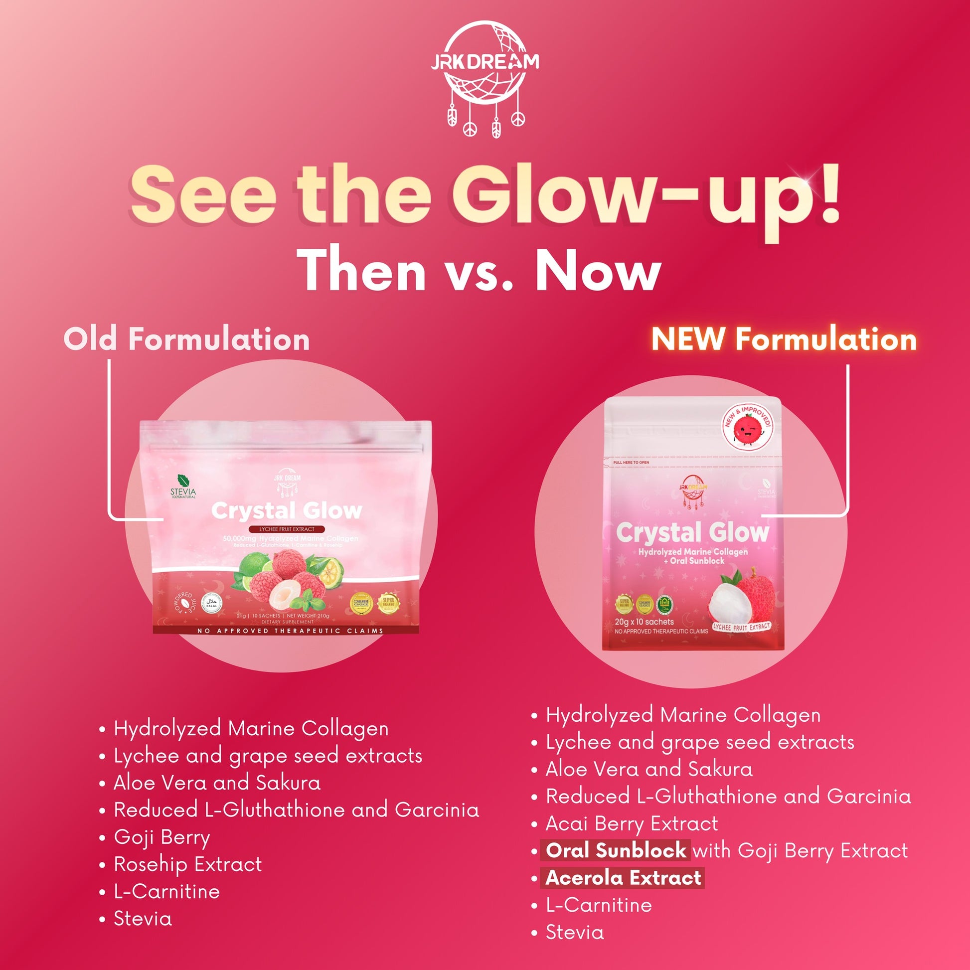 Crystal Glow Lychee - Collagen Drink 10 sachets - Astrid & Rose