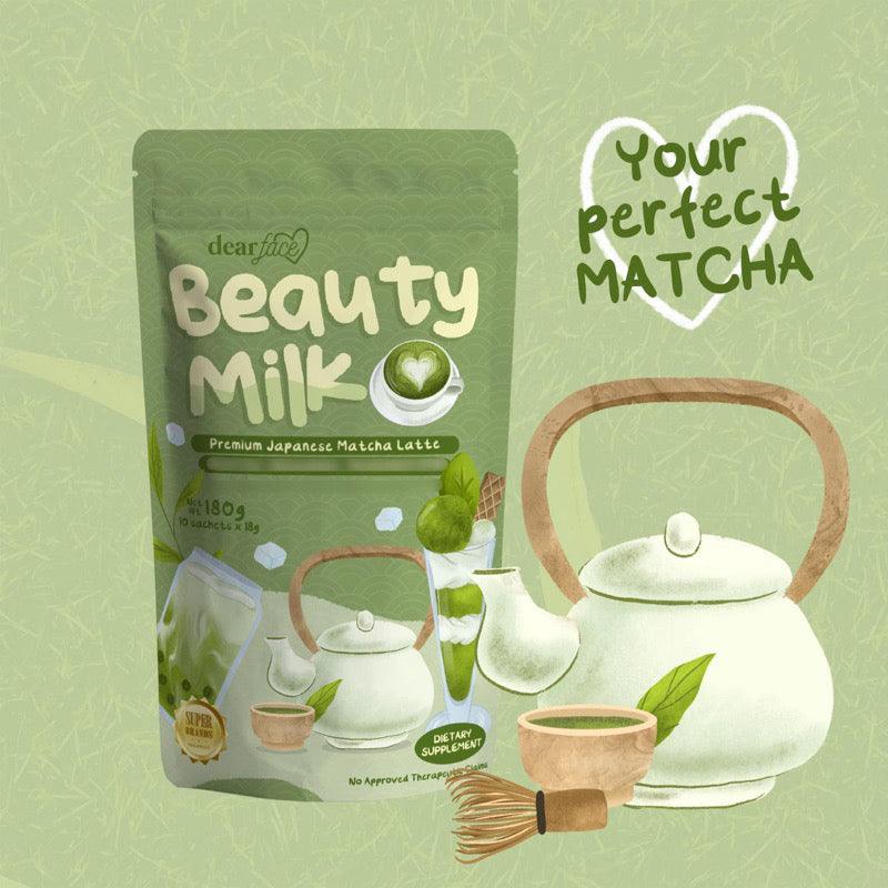 Dear Face Beauty Milk Premium Japanese Matcha Latte Drink - Astrid & Rose