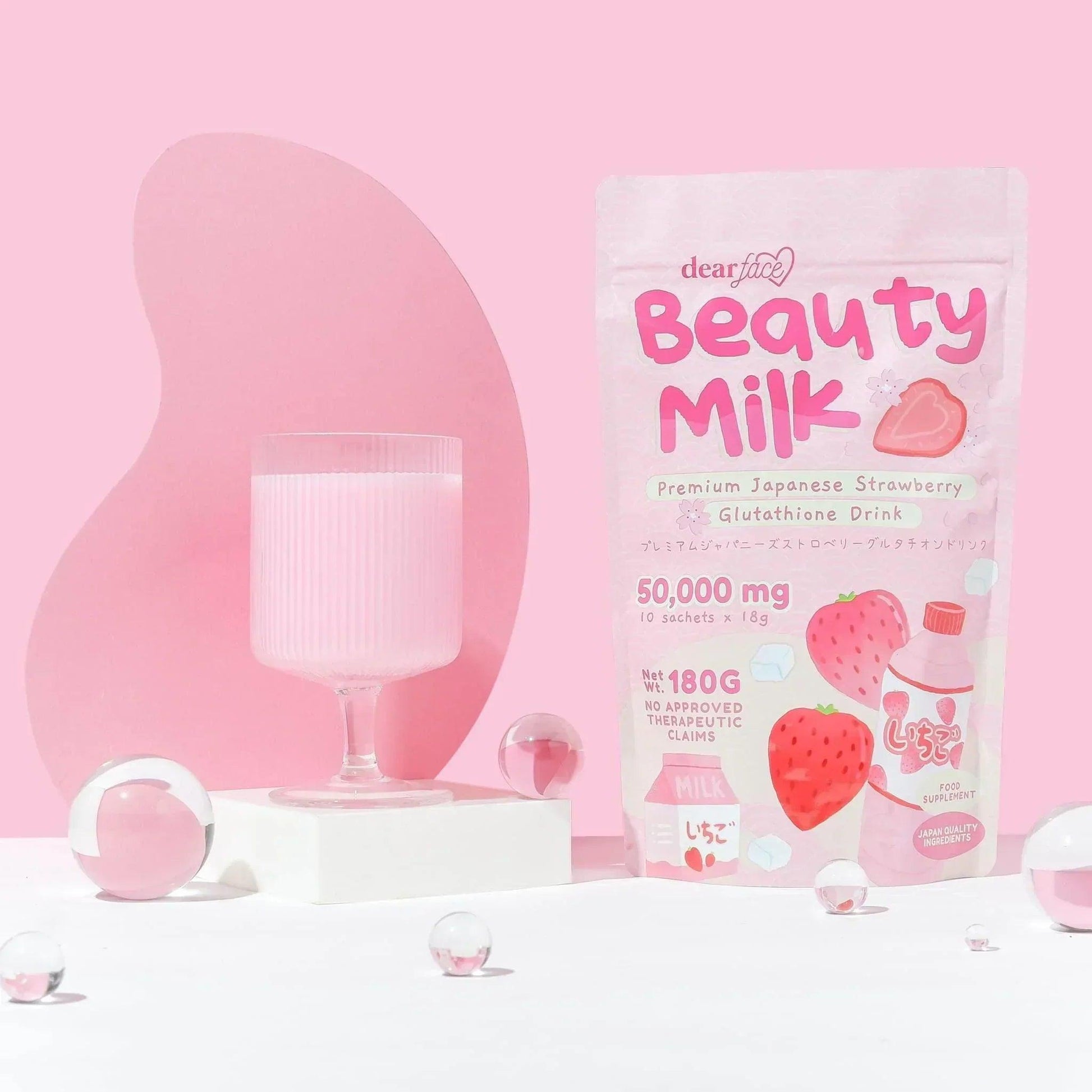 Dear Face Beauty Milk Premium Japanese Strawberry Gluta Drink - Astrid & Rose