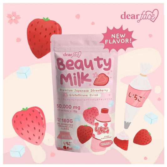 Dear Face Beauty Milk Premium Japanese Strawberry Glutathione Drink (PREORDER) - Astrid & Rose